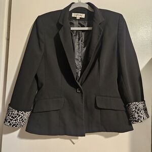 Suit Studio Black Blazer with Patterned Cuffs